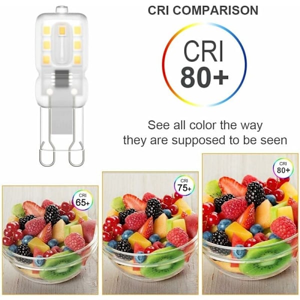 BETT G9 LED-lampa, G9 LED 220V Naturvit 3000K 3W halogenekvivalent 30W halogenljus 8-pack