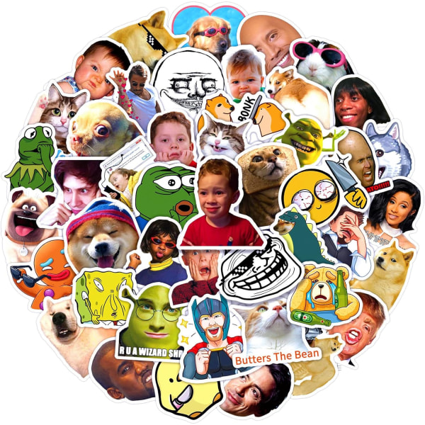 100 st Meme klistermärken, rolig mode motiverande klistermärken Emoji-100