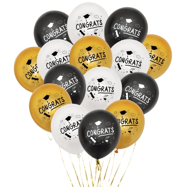 50 x 12" latexballonger Graduation Bash ballonger Gold