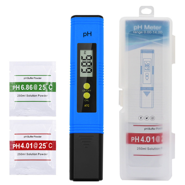 Bärbar pH-mätare vatten pH-testpenna Blue