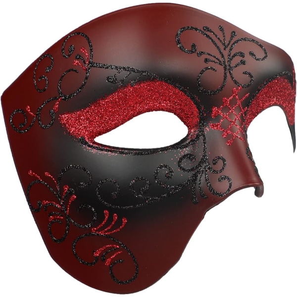 Dekorativ halv ansiktsmask Plast ögonmask Halloween ansiktsmask Red