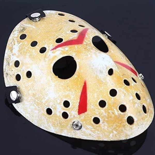 STK Cosplay Kostym Mask Halloween Party Cool Mask Hockey Festival Mask Gold