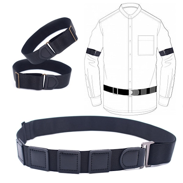 Adjustable Belt Stay Shirt Lock&elastic cuffs,non-slip holders for shirt sleeve