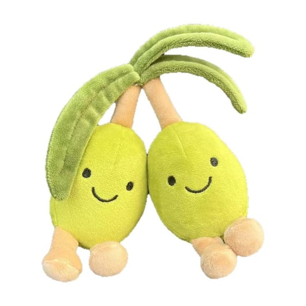 Jellycat Söt Grön Oliv Mjukisdjur, Mjuk & Kramgo Jellycat Oliv Plysch Nyckelring för Väskor, Frukt-tema Väska & Nyckelring Hänge