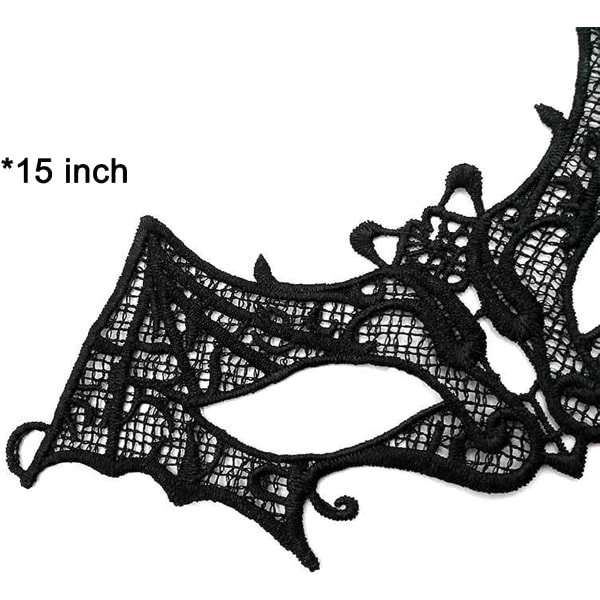 Sort Halloween-maske, Halloween-øjenmaske Maske til maskerade til kvinder Maske til maskerade med flagermusblonde 1 stk.