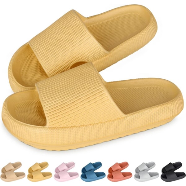 Kvinde Tykke Platform Cloud Slippers gul 36-37