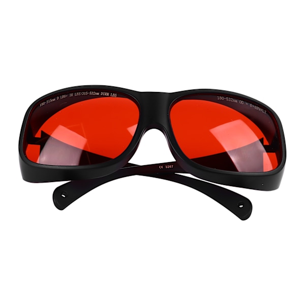 532nm Laser Safety Glasses Anti Laser Glasses OD5+ Protective Lenses for Beauty Salons Medical Institutions Black Frame Red Lenses