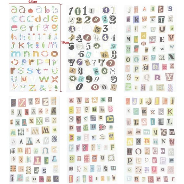 14 ark bokstav alfabet klistermärken klistermärken bokstäver och siffror retro bokstäver klistermärken färger
