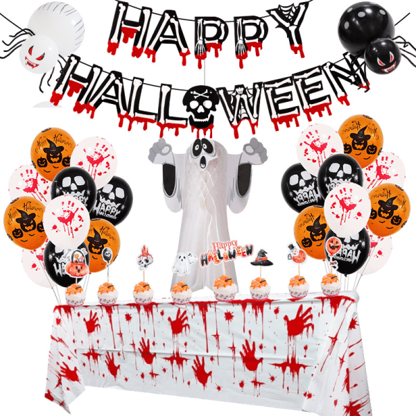 Halloween ballongset, blodbanner Stereo spökpaket Halloween festdekoration