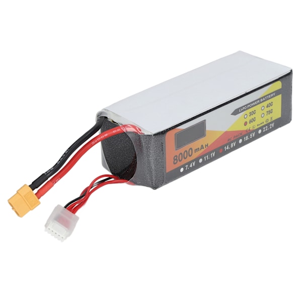 14.8V 8000mAh 60C 4S Lipo Battery with XT60 Plug Replacement Accessory for H210 RC Racing Car Quadcopter