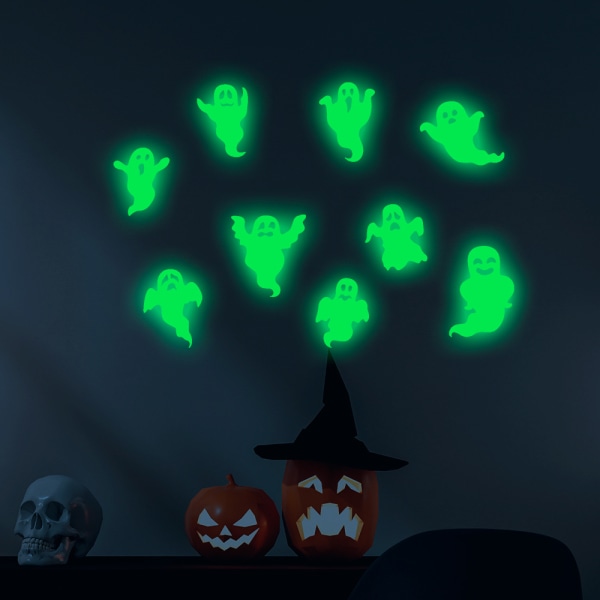 2-pak Halloween Glow Stickers Glow SLIN the Dark Fönsterdekaler Glow Stickers Halloween-tema Festdekorationer,GSLHOst