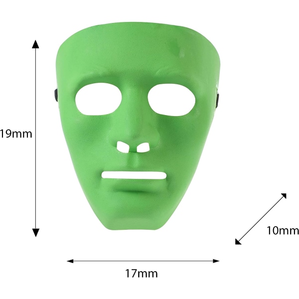 Halloween-naamio Tavallinen puku Aikuisten asu Pelottava pelottava kauhufesti Kasvot Finklänning Cosplay Light Green 100 Masks