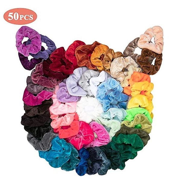 CASA 50 st Hår Scrunchies, Hårband, Hårband MultiColor