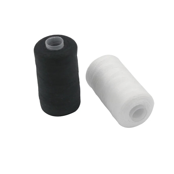 2-pack 500m Polyester Sytråd, Stark och Hållbar, Svart och Vit, för Hand- och Symaskiner