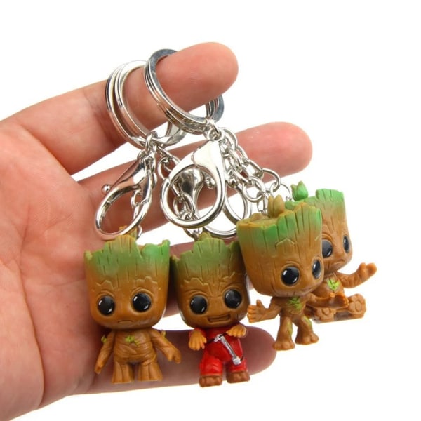 Nyckelringar Q-version Little Tree Man Grut Bilnyckelring Koreansk version Väska Hängsmycke Födelsedagspresent Anime Doll Miniprylar för barn