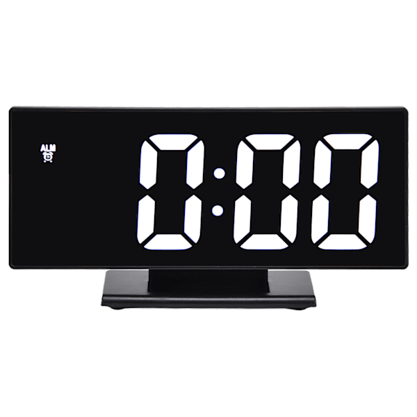 Digital Alarm Clock LED Mirror Screen USB Charging Automatic Dimming Electronic Clock for Bedroom OfficeBlack