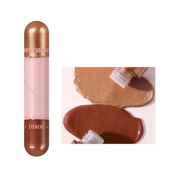 Highlighting og contouring stick, dobbeltsidet contouring stick, shaping og highlighter, foldbar finishing shade priming highlighter 04#