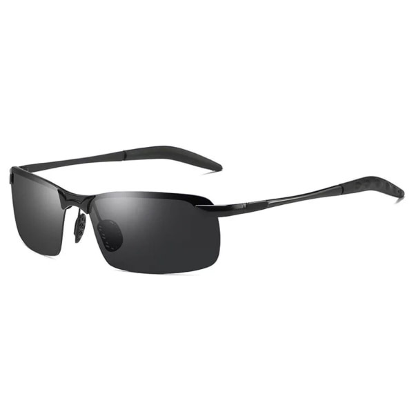 Färgskiftande solglasögon - svart båge med gråa glas