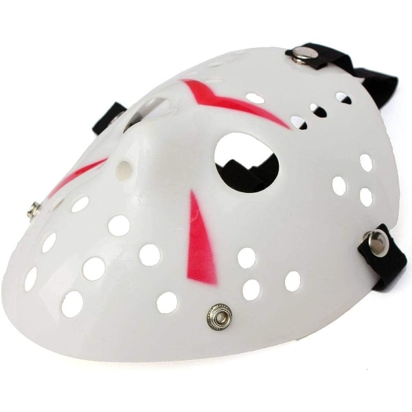 UltraByEasyPeasyStore Vuxna Skräckmask Hockey Halloween Hacker Finklänning White and Red