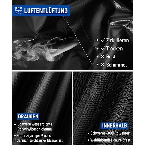 600D Grill Cover til Weber Spirit Gas Grill 320/210/e210/220/300/e310 Vejrbestandigt Grill Cover Grill Tilbehør, 132x66x109cm{EE]