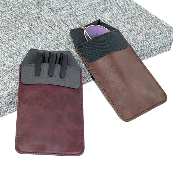 Pennfodral pennfodral PU-läder, speciellt läcksäker för fickan coffee color