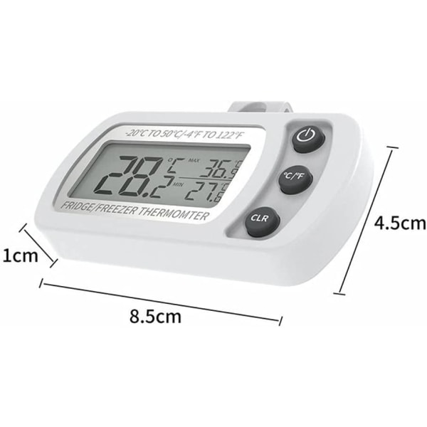 Kylskåpstermometer, termometer med krok, max/min inspelning