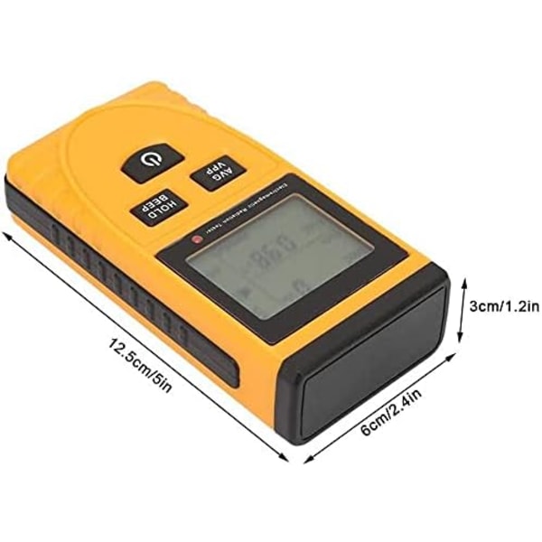 Digital elektromagnetisk strålningsdetektor, 2 i 1 håndholdt LCD-skærm EMF-detektordosimeter