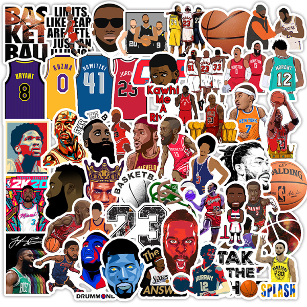 Koripallo-tähtitarra NBA Small Decal 50st