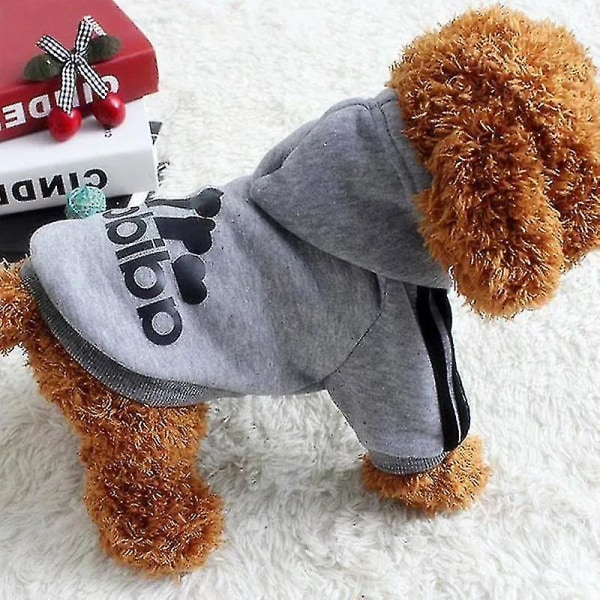 Hundkläder Adidog 2022 Nya vinterkläder för husdjur Små och medelstora hundhuvtröjor Valpkläder Sweatshirt Black S 0.7*1.4kg