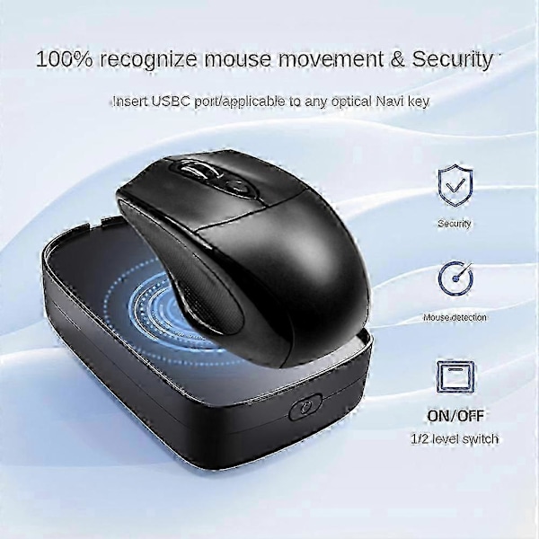 Mouse Jiggler USB Mus Jiggler Musrörelsesimulator med ON/OFF-knapp för Datorväckning