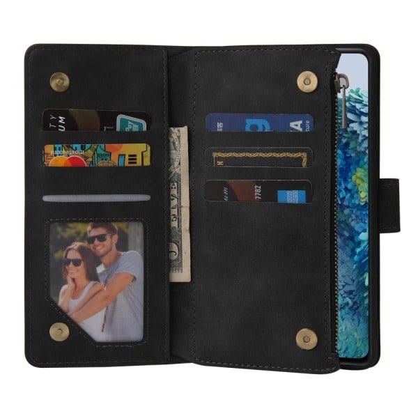Samsung Galaxy S20 FE - Multifunktionelt Wallet Case - Sort Sort Sort{SL}