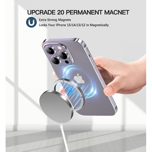 15W Magnetisk Trådlös Laddare för iPhone 15/14/13/12 Serien | Snabb laddningsplatta för AirPods 3/2/ Pro 2 | Original Mag-Safe Ersättning