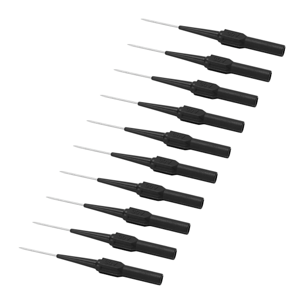 10 kpl 1 mm:n kynäkärkitesteri, lävistämätön johdintestipistoke, 4,0 mm:n liitinliitäntä, auto-osien liitin 26.010Musta