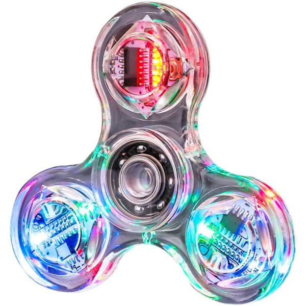 Lysende LED Fidget Spinner - Transparent