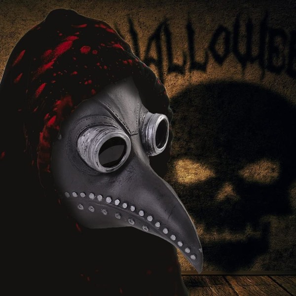 Plague Doctor Maske Halloween Fuglemaske Retro Nit Steampunk Latex Maske