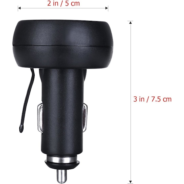 12-24 V biloplader med USB-port/voltmeter/termometer til biler (grøn + rød)