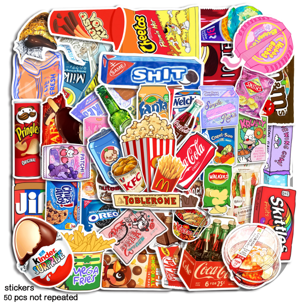 50st snacks stickers - snacks Vattentät Laptop Bagage