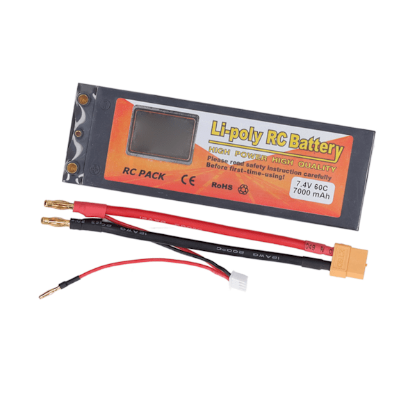 Li Poly RC-akku 2S 60C 7000mAh 7,4V Li Poly -akku XT60-pistokkeella 1/10 1/8 automalliin