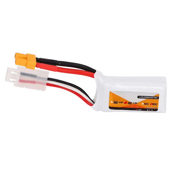 450mAh Lipo-akku 60C purkautumisnopeus 7.4V 2S XT30 -liitin Virta RC-ajoneuvoille Lentokoneille