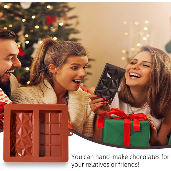 Chokoladebar Form Dyb Dubai 2,5 cm Pistacie Chokoladebar Silikone Tyk Form til Fyldt Bar, Stor Slikbar Form til Fyldning