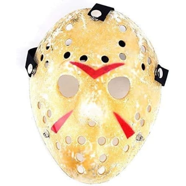 STK Cosplay Kostym Mask Halloween Party Cool Mask Hockey Festival Mask Gold