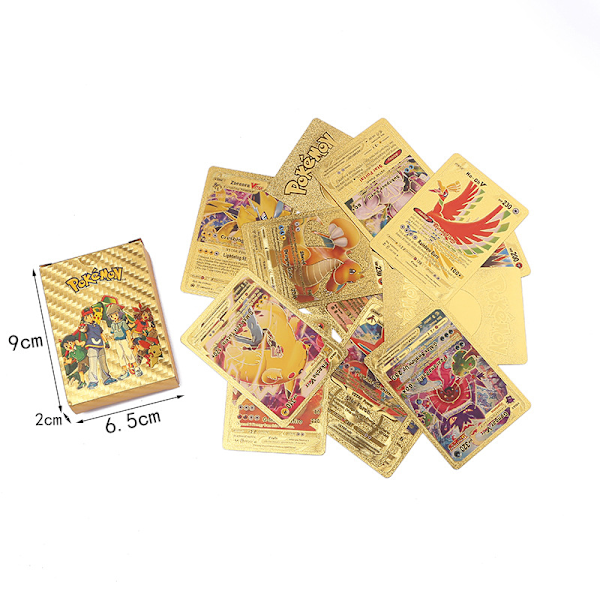 55 kort guld [7 Vstar + 29 Vmax + 16 V + 2 GX + 1 fas] Samlarkort glänsande kort Barnpresent till barn Guld Guld Gold Spanish