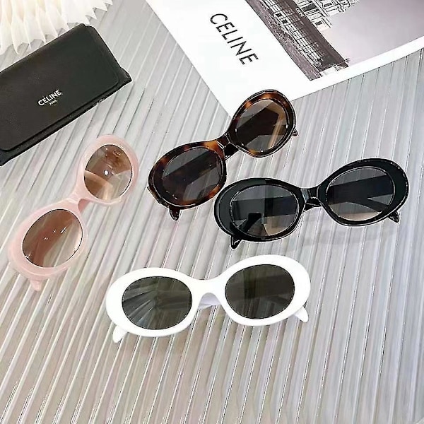 Celinn Selin Internet Kendis Triumfbuen Solbriller Gyldent Logo Ovale Solbriller /BL Black
