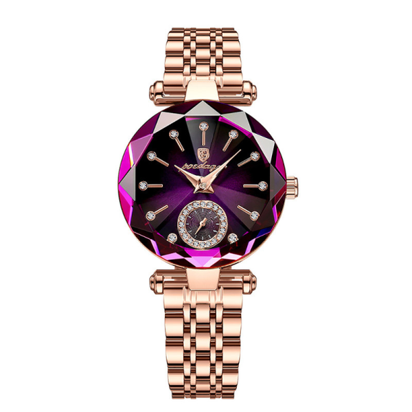 Watch Smal modell Solid Fashion Pointer Creative Diamond Dial Watch Purple