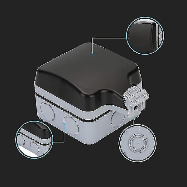 Utomhus Dubbelt Vägguttag Med USB, Vattentätt, Robust, Eluttag Med Väggbox (Enkelt)