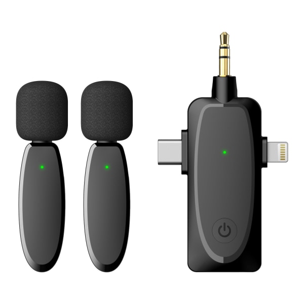 Ny privat modell trådlös lavalier mikrofon ankare lavalier mikrofon mobiltelefon live brusreducering inspelning live liten mikrofon svart tvådelad B