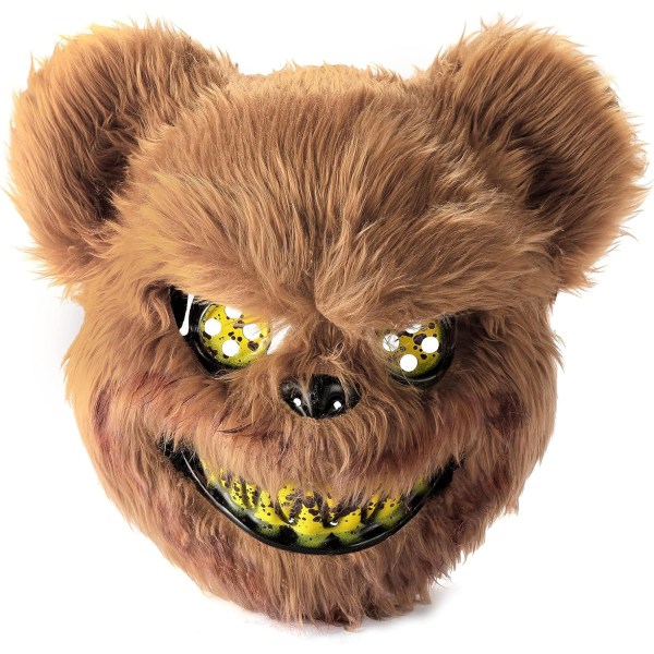 UNOLIGA Halloween-mask Skrämmande björnmask, ansiktsmasker för skräckdjur för vuxna barn