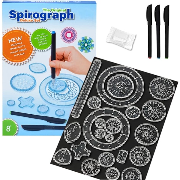 Spirograph Original, Spirograph Deluxe Set, för vuxna och barn, 28 delar