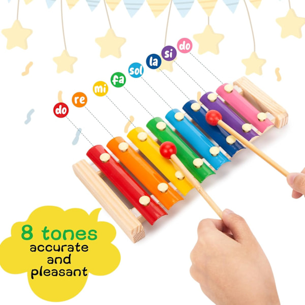 Xylofon til Børn, Xylofon Musikalsk Legetøj med Børnesikre Hammer Educational Musikalske Instrumenter Legetøj til Småbørn 1-3