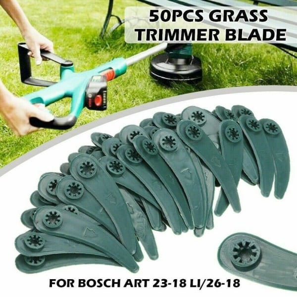 50 kpl muovisia ruohonleikkurin teriä Bosch-ruohonleikkuriin